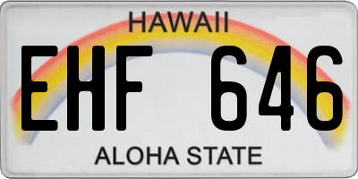 HI license plate EHF646