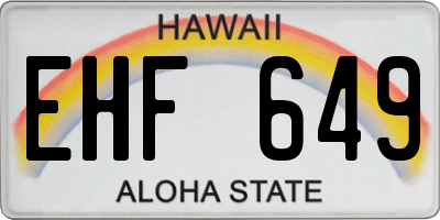 HI license plate EHF649