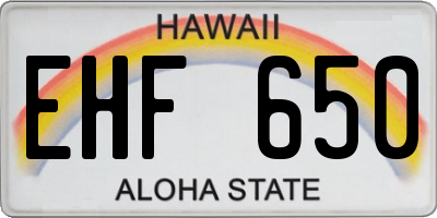 HI license plate EHF650