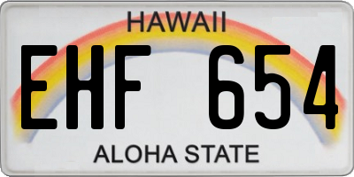 HI license plate EHF654
