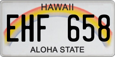 HI license plate EHF658