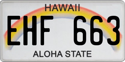 HI license plate EHF663