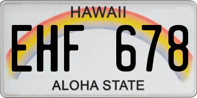 HI license plate EHF678