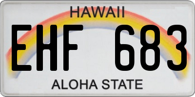 HI license plate EHF683