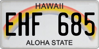 HI license plate EHF685