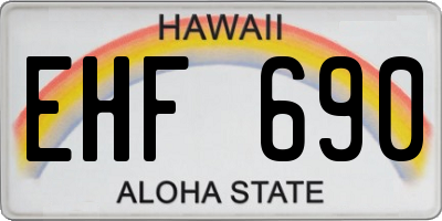 HI license plate EHF690
