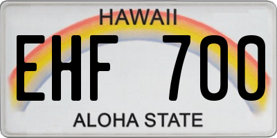 HI license plate EHF700