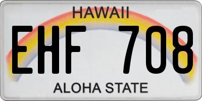 HI license plate EHF708