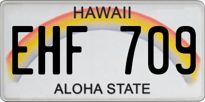 HI license plate EHF709
