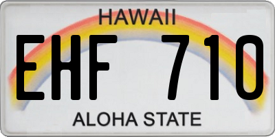 HI license plate EHF710