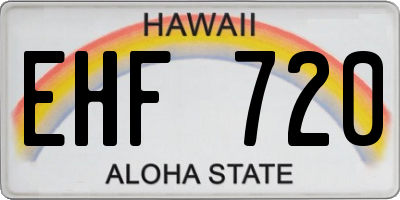 HI license plate EHF720