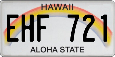 HI license plate EHF721