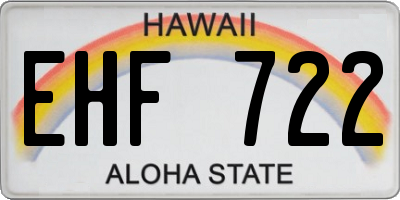 HI license plate EHF722