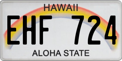 HI license plate EHF724