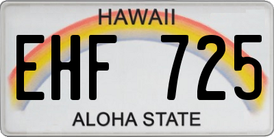 HI license plate EHF725