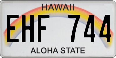 HI license plate EHF744