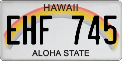 HI license plate EHF745