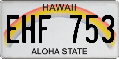 HI license plate EHF753