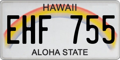 HI license plate EHF755