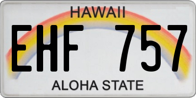 HI license plate EHF757