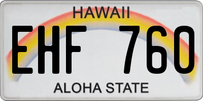 HI license plate EHF760