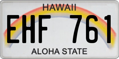 HI license plate EHF761