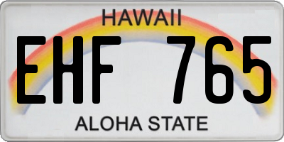 HI license plate EHF765