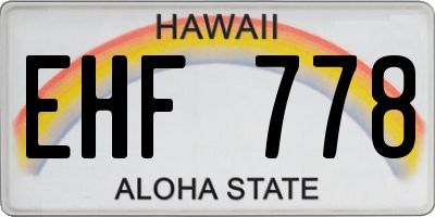 HI license plate EHF778