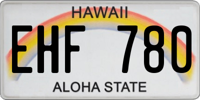 HI license plate EHF780