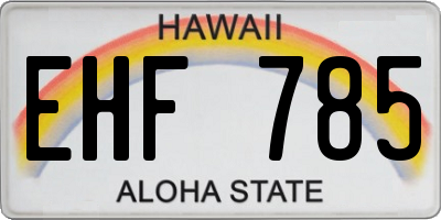 HI license plate EHF785