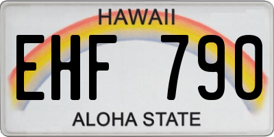 HI license plate EHF790