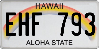 HI license plate EHF793