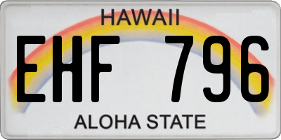 HI license plate EHF796