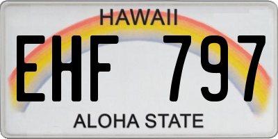 HI license plate EHF797