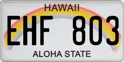 HI license plate EHF803