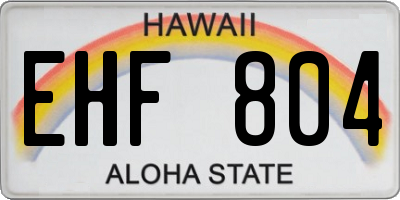 HI license plate EHF804