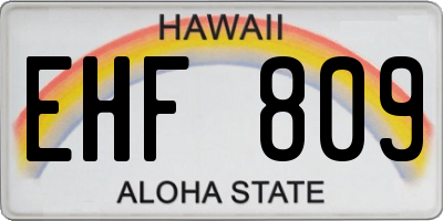 HI license plate EHF809