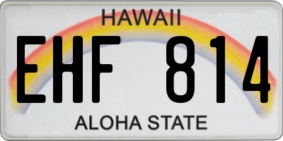 HI license plate EHF814
