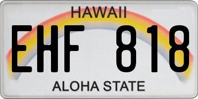 HI license plate EHF818