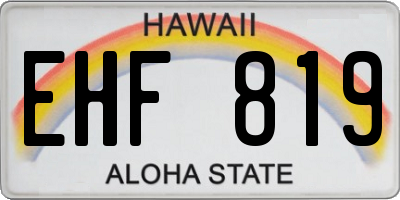 HI license plate EHF819