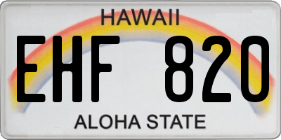 HI license plate EHF820