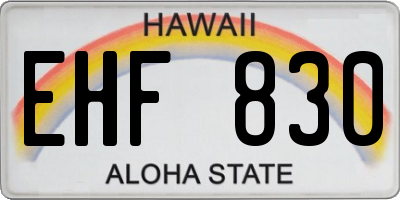 HI license plate EHF830