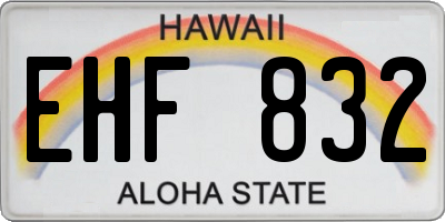HI license plate EHF832