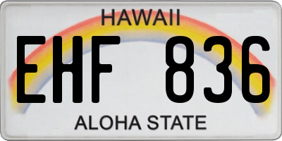 HI license plate EHF836