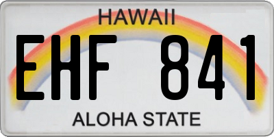 HI license plate EHF841