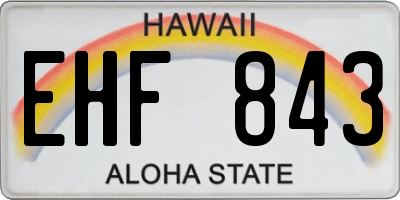HI license plate EHF843