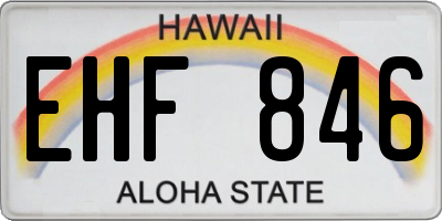 HI license plate EHF846