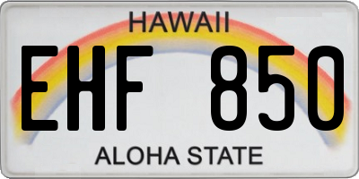 HI license plate EHF850