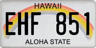 HI license plate EHF851