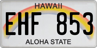 HI license plate EHF853
